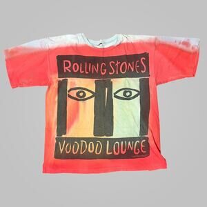 Vintage 90s Rolling Stones Voodoo Lounge Shirt XL Brockum Tie Dye Single Stitch